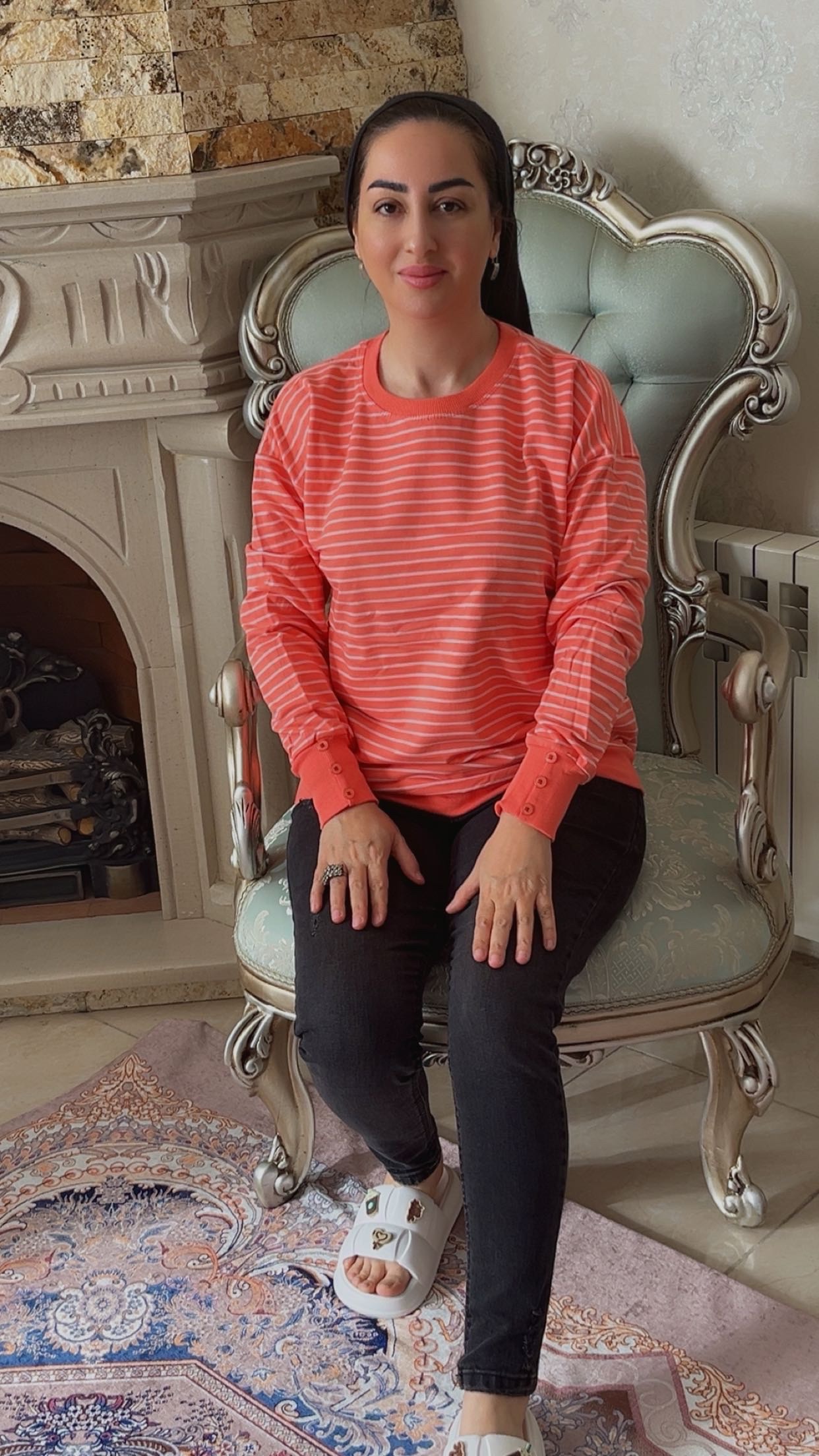 بلوز دورس راه راه پایین کش